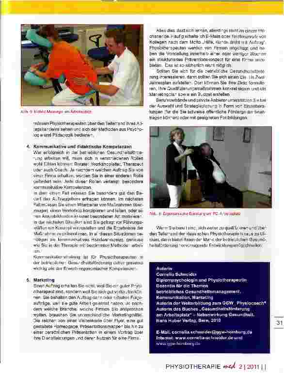 Vorschauseite 3: Betriebliche Gesundheitförderung Neues Handlungsfeld für die PT