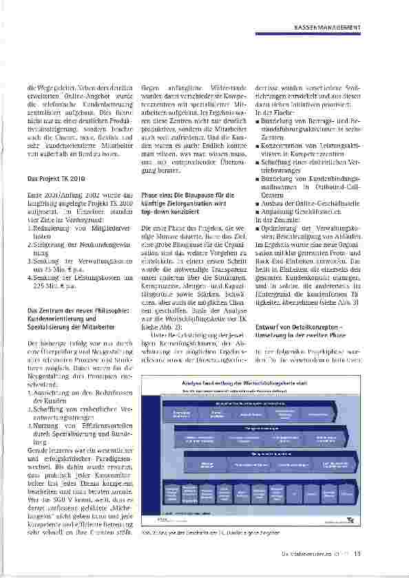 Vorschauseite 2: Operation am offenen Herzen -Fallstudie einer ReorganisationWie die TK sich und den Markt verändert hat