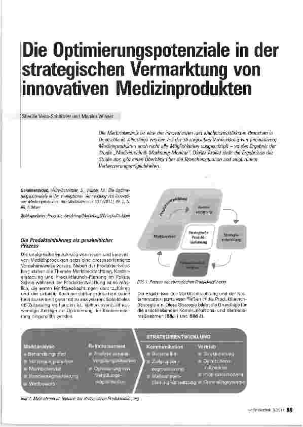 Vorschauseite 1: Die Optimierungspotenziale in der strategischen Vermarktung von innovativen Medizinprodukten