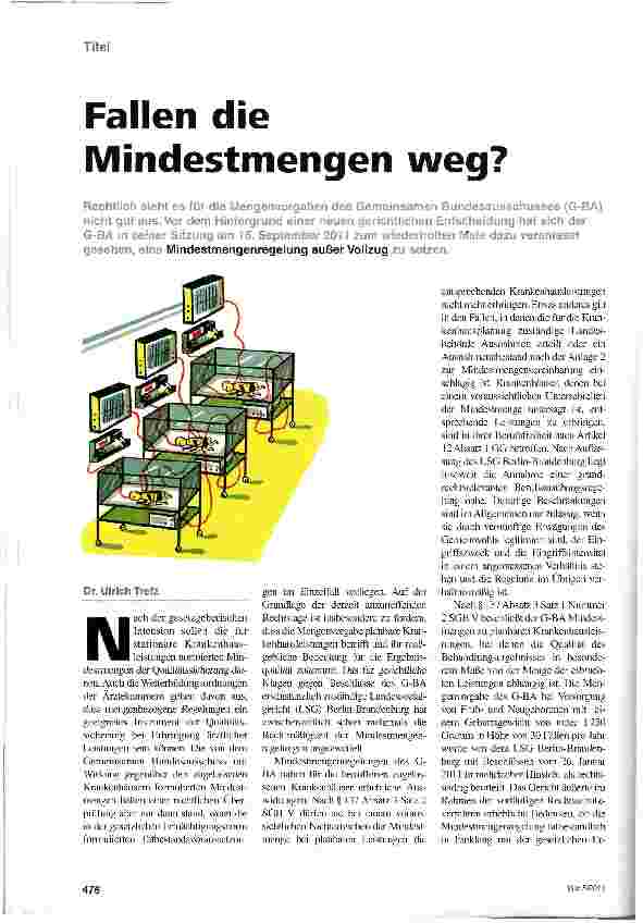 Vorschauseite 1: Fallen die Mindestmengen weg?