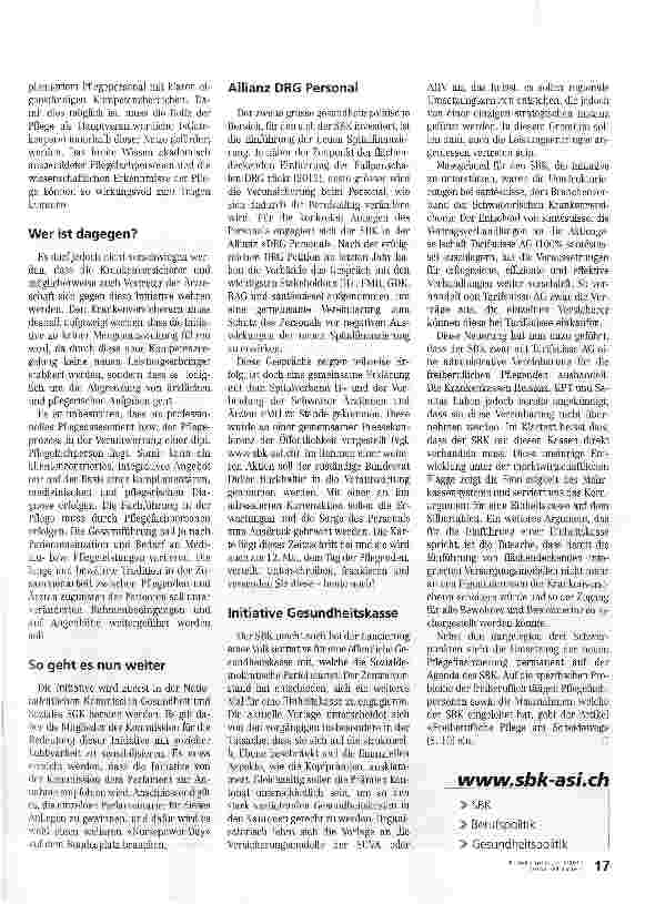 Vorschauseite 3: Drei gesundheitspolitische Schwerpunkte sind lanciert