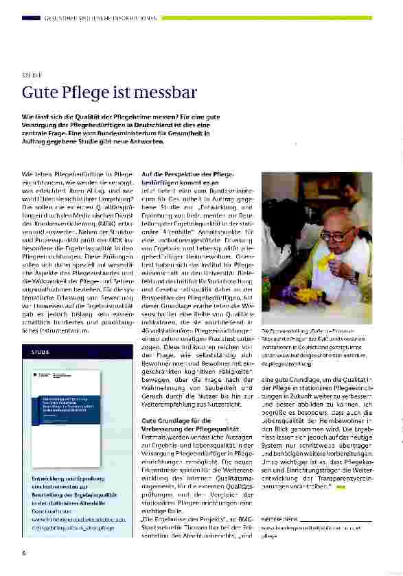 Vorschauseite 1: Gute Pflege ist messbar