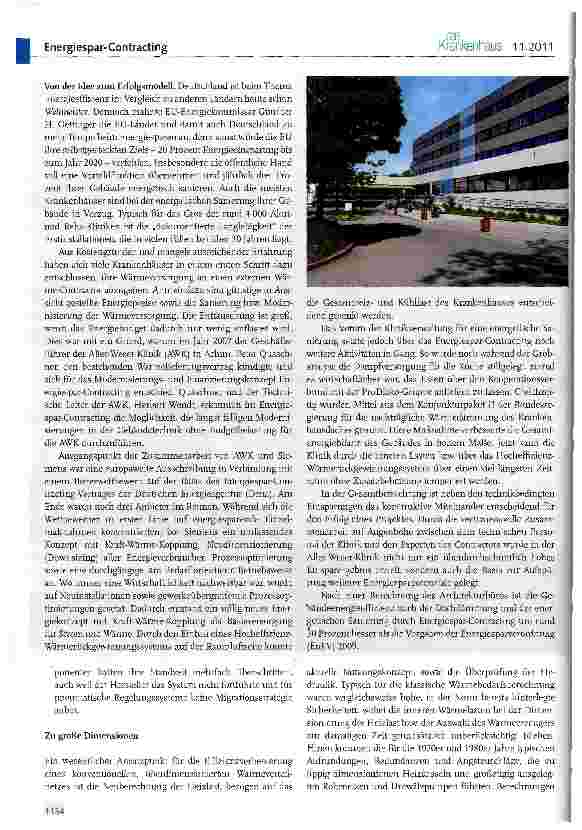 Vorschauseite 2: Mit Energiespar-Contracting vom „grauen zum „grünen Krankenhaus