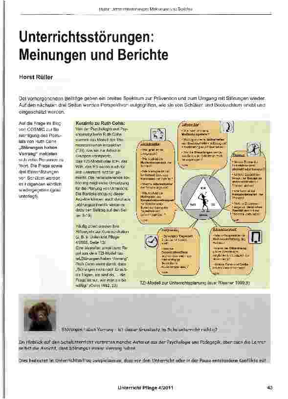 Vorschauseite 1: Unterrichtsstörungen: Meinungen und Berichte