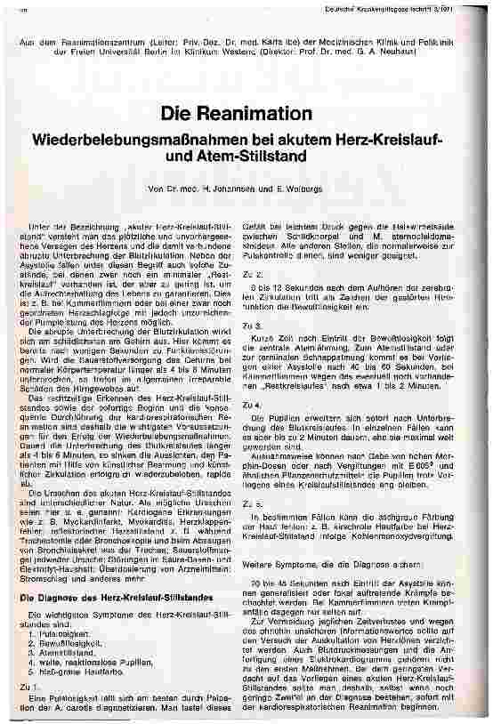 Vorschauseite 1: Die Reanimation Wiederbelebungsmaßnahmen bei Herz-Kreislaufund Atem-Stillstand