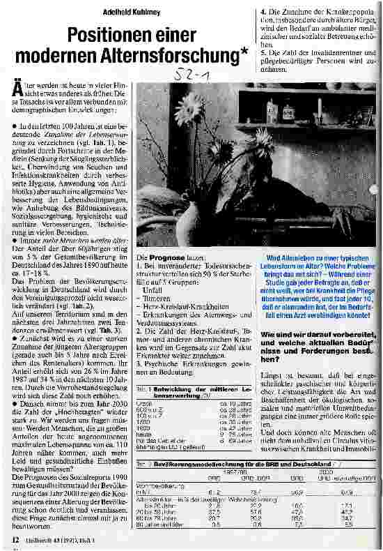Vorschauseite 1: Position einer modernen Alternsforschung