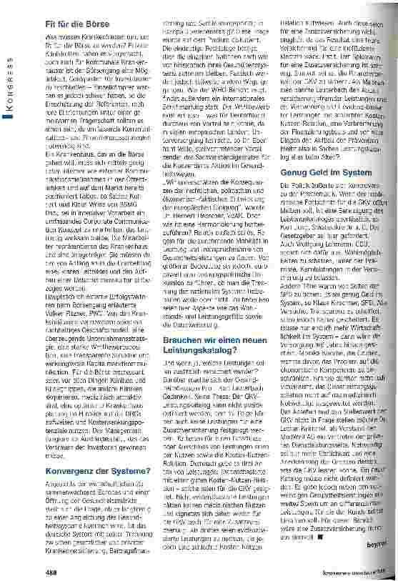 Vorschauseite 3: Wirtschaftsfaktor Krankenhaus