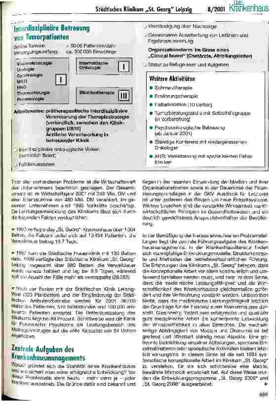 Vorschauseite 3: Städtisches Klinikum St. Georg Leipzig - auf dem Weg zu einem medizinisch-sozialen Zentrum