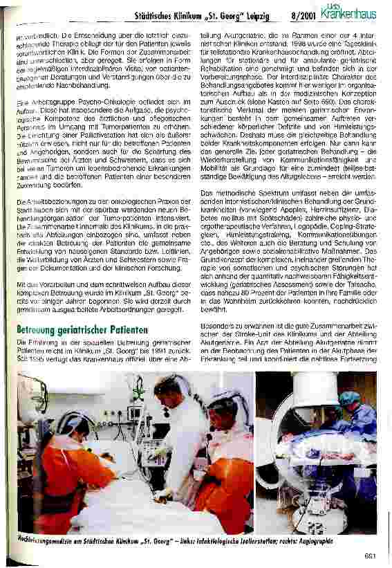 Vorschauseite 5: Städtisches Klinikum St. Georg Leipzig - auf dem Weg zu einem medizinisch-sozialen Zentrum