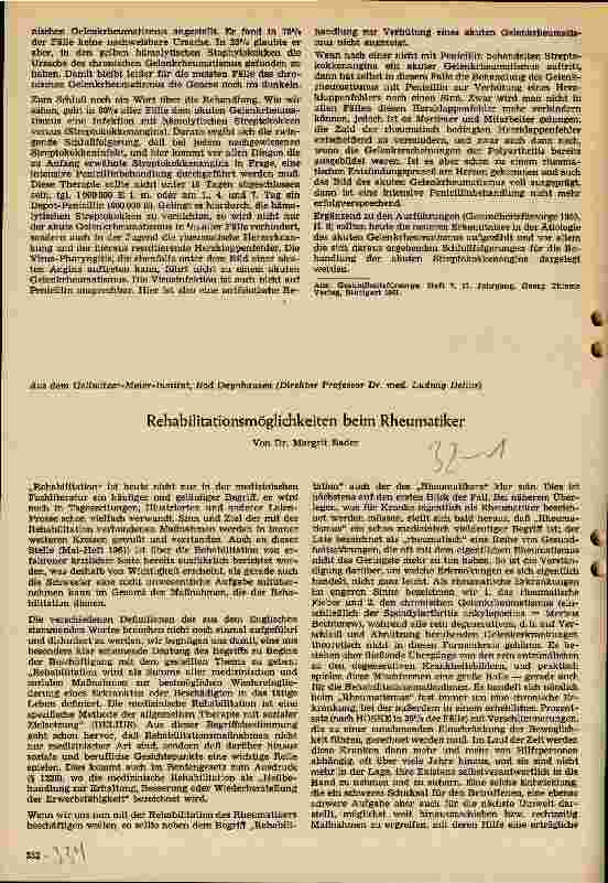 Vorschauseite 1: Rehabilitationsmöglichkeiten beim Rheumatiker