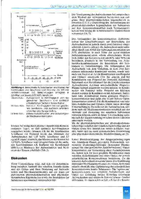Vorschauseite 4: Optimierung der Erhaltungskonzentrationen von Inhalationsanästhetika und Opiaten Eine pharmako-ökonomische Modellrechnung