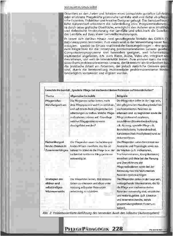 Vorschauseite 3: CASUS CURAE: Ein (pflege-)problemorientiertes multimediales Lernsystem für die Ausbildung