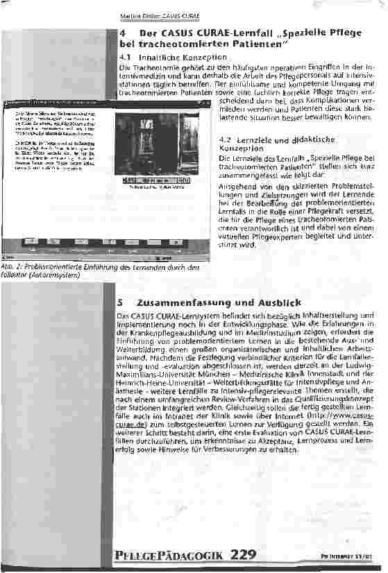 Vorschauseite 4: CASUS CURAE: Ein (pflege-)problemorientiertes multimediales Lernsystem für die Ausbildung
