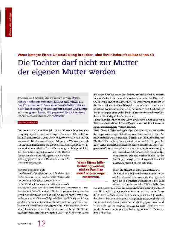 Vorschauseite 1: Die Tochter darf nicht zur Mutter der eigenen Mutter werden