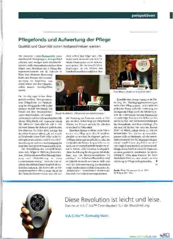 Vorschauseite 1: Pflegefonds und Aufwertung der Pflege