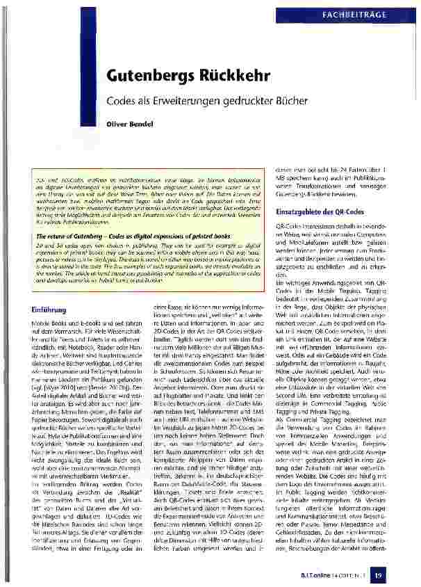 Vorschauseite 1: Gutenbergs Rückkehr