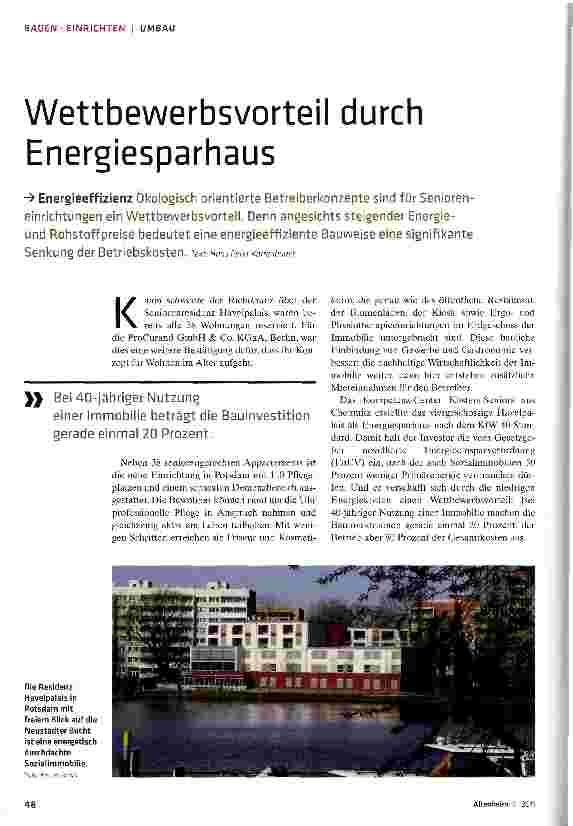 Vorschauseite 1: Wettbewerbsvorteil durch Energiesparhaus