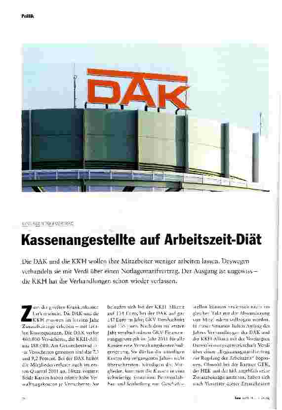 Vorschauseite 1: Kassenangestellte auf Arbeitszeit-Diät
