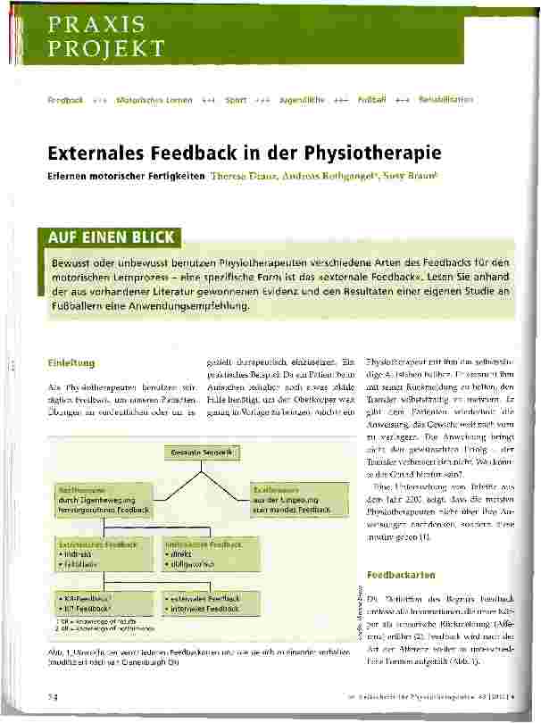 Vorschauseite 1: Externales Feedback in der Physiotherapie