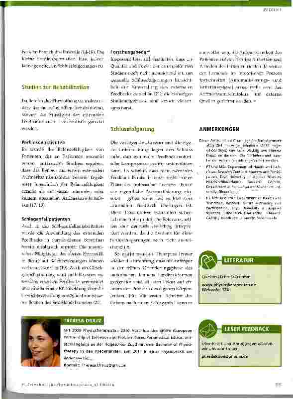 Vorschauseite 4: Externales Feedback in der Physiotherapie