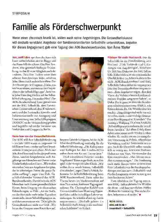 Vorschauseite 1: Familie als Förderschwerpunkt