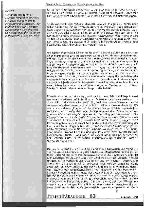 Vorschauseite 2: Konturen einer Ethik des pflegerischen Blicks