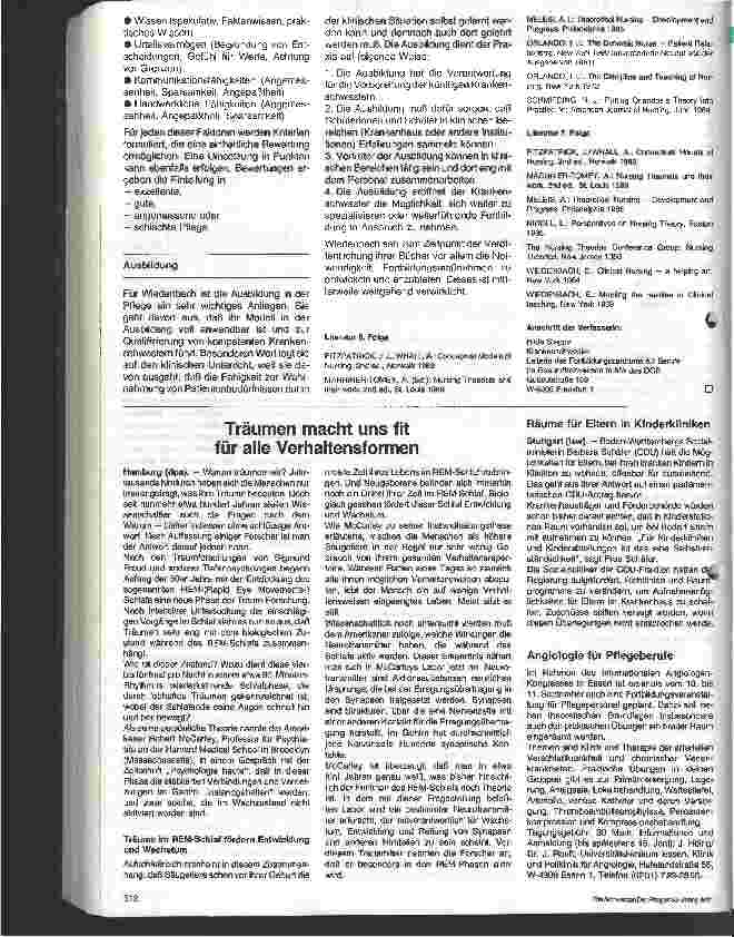 Vorschauseite 6: Pflegemodelle in der Praxis - 7.Folge: Ernestine Wiedenbach Die helfende Kunst der klinischen Krankenpflege