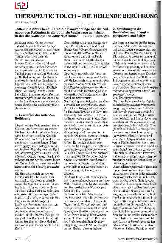Vorschauseite 1: Therapeutic Touch - Die heilende Berührung