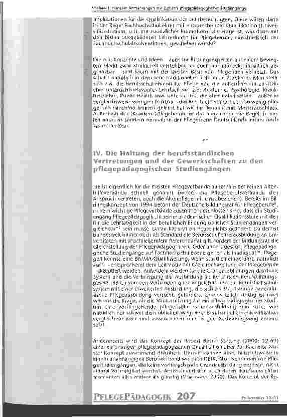 Vorschauseite 6: Anmerkungen zur Zukunft pflegepädagogischer Studiengänge und deren AbsolventInnen in Deutschland