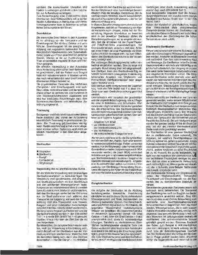 Vorschauseite 2: Desinfektion und Sterilisation von Anästhesiezubehör 2. Teil: Technische Durchführung
