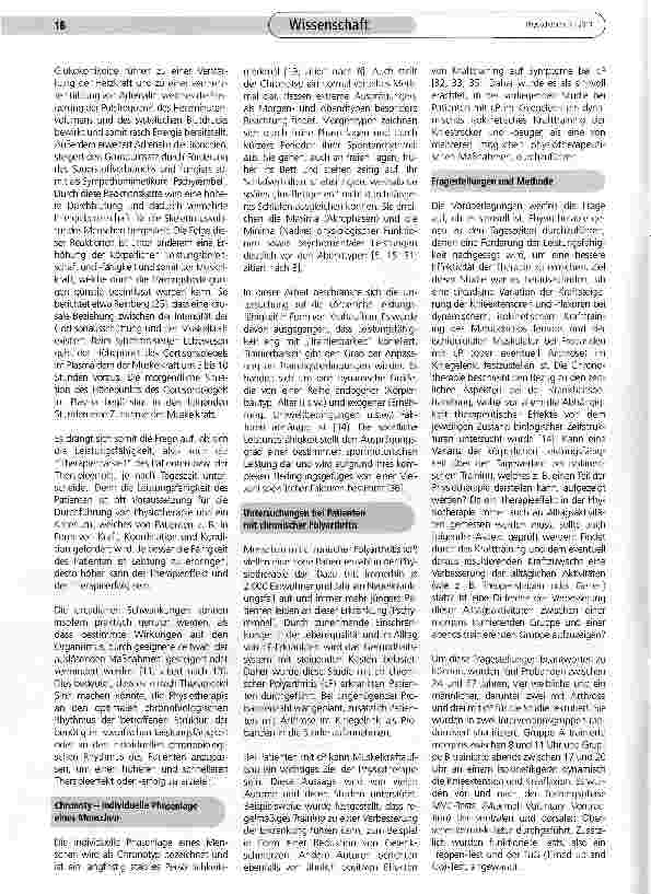 Vorschauseite 3: Chronobiologische Aspekte in der Physiound Bewegungstherapie
