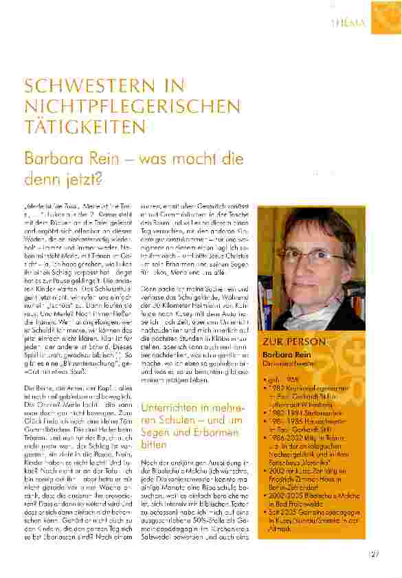 Vorschauseite 1: SCHWESTERN IN NICHTPFLEGERISCHEN TÄTIGKEITEN