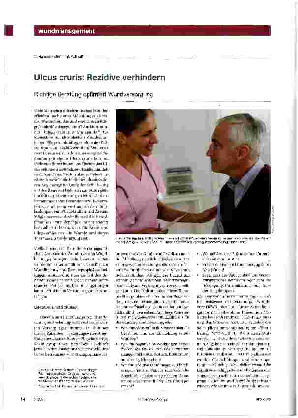 Vorschauseite 1: UIcus cruris: Rezidive verhindern