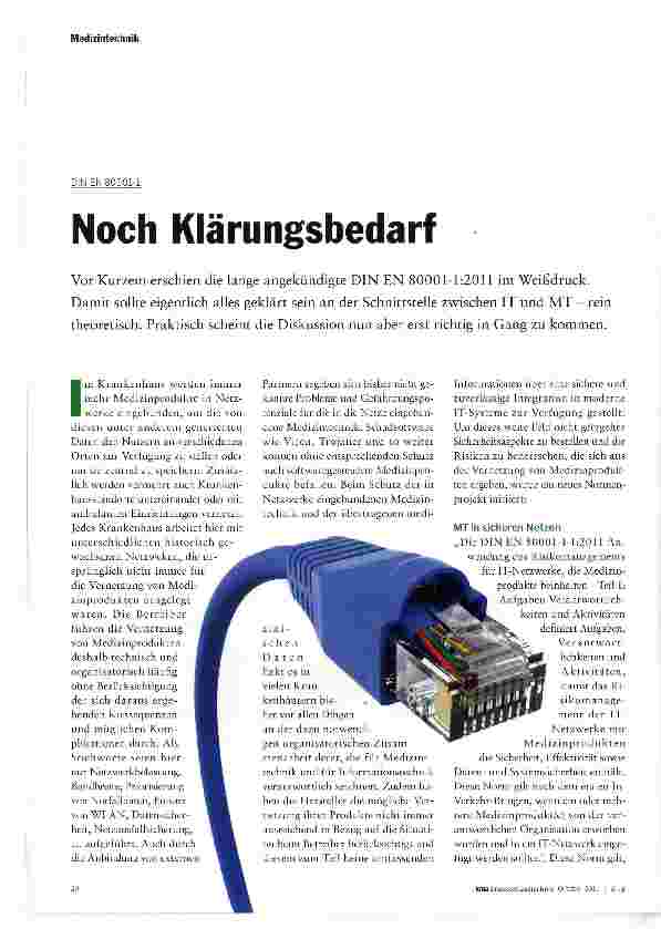 Vorschauseite 1: Noch Klärungsbedarf