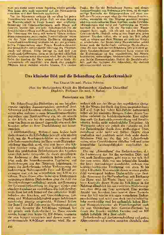 Vorschauseite 1: Das klinische Bild und die Behandlung der Zuckerkrankheit