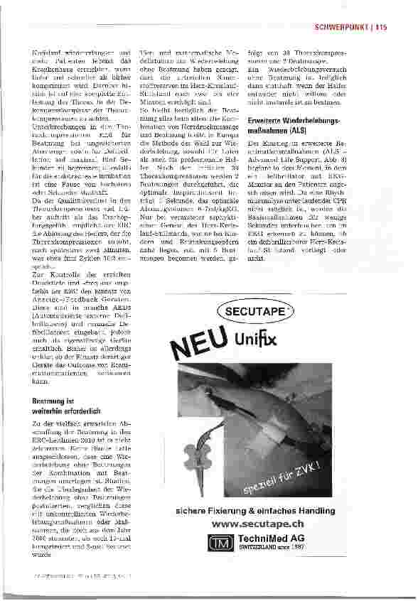 Vorschauseite 4: Wiederbelebung ErwachsenerDie neuen ERC-Leitlinien zur Reanimation