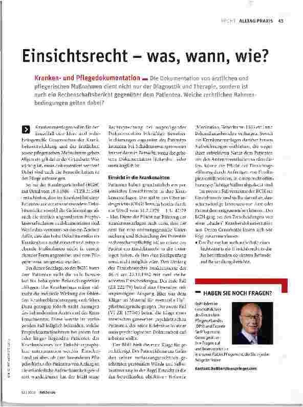 Vorschauseite 1: Einsichtsrecht - was, wann, wie?