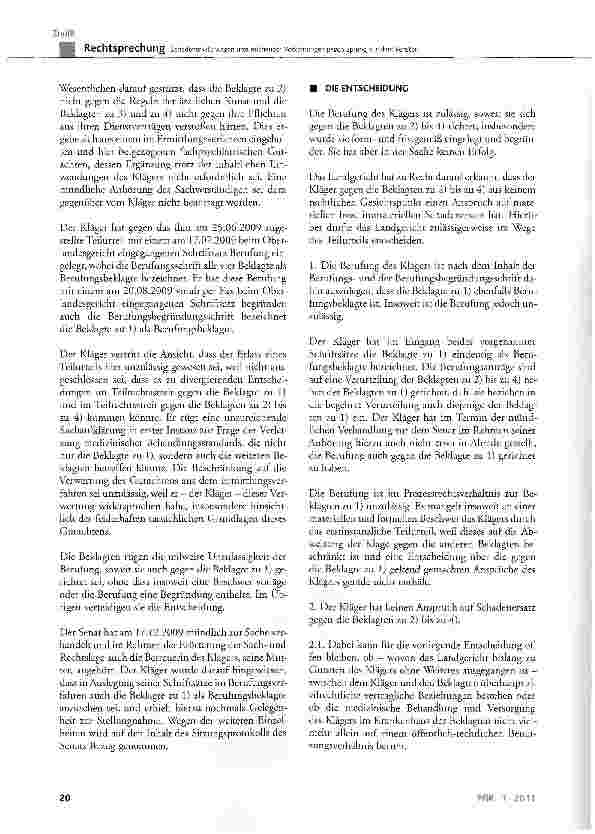 Vorschauseite 3: Schadenersatz wegen unzureichender Vorkehrungen gegen Sprung aus dem FensterBGB § 280 Abs. 1, §823 Abs. 1, § 839; PsychKG ST § 14 Abs. 1; GG Art. 34