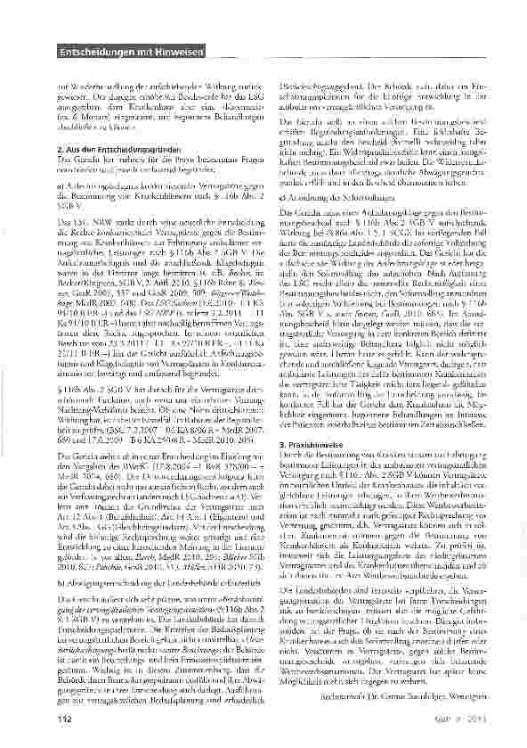 Vorschauseite 2: Durchbruch: Vertragsärzte dürfen Bestimmungsbescheide nach § 116b Abs. 2 SGB V anfechten!