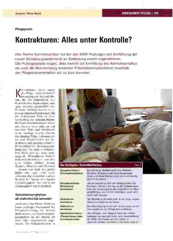 Vorschauseite 1: Kontrakturen: Alles unter Kontrolle?