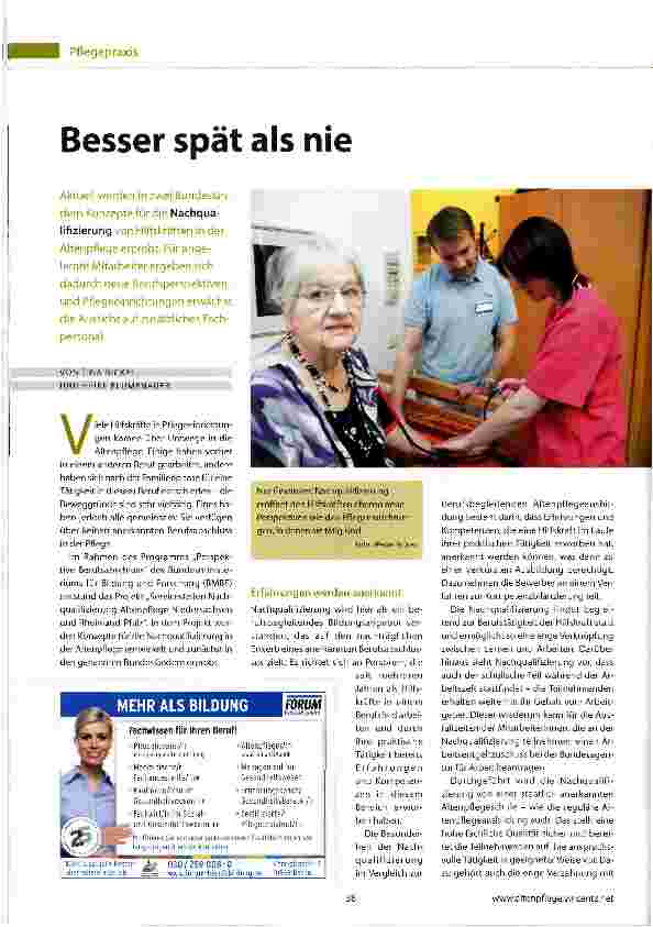 Vorschauseite 1: Besser spät als nie