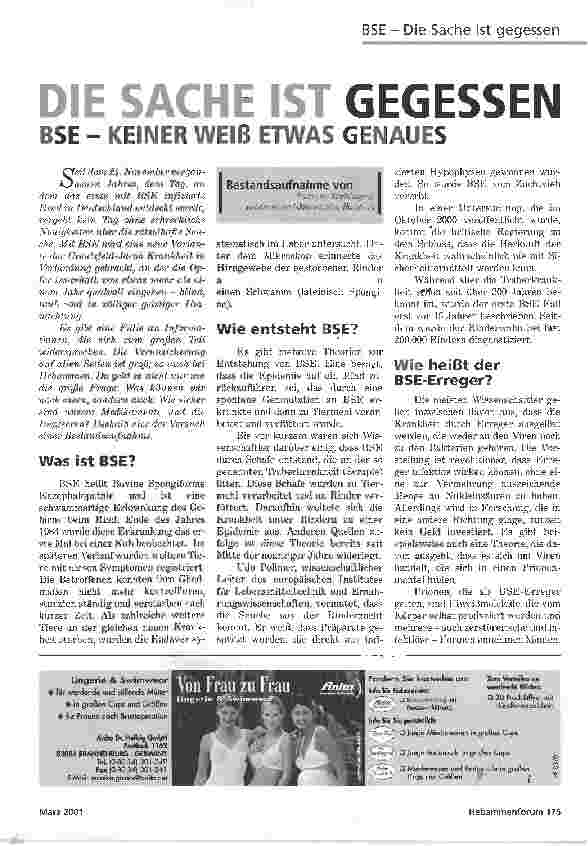 Vorschauseite 1: DIE SACHE IST GEGESSENBSE - KEINER WEIß ETWAS GENAUES
