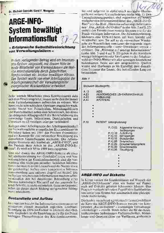 Vorschauseite 1: ARGE-INFO-System bewältigt Informationsflut -Erfolgreiche Selbsthilfeeinrichtung von Verwaltungsleitern