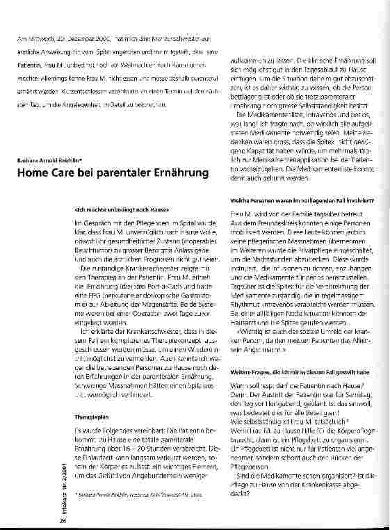 Vorschauseite 1: Home Care bei parentaler Ernährung