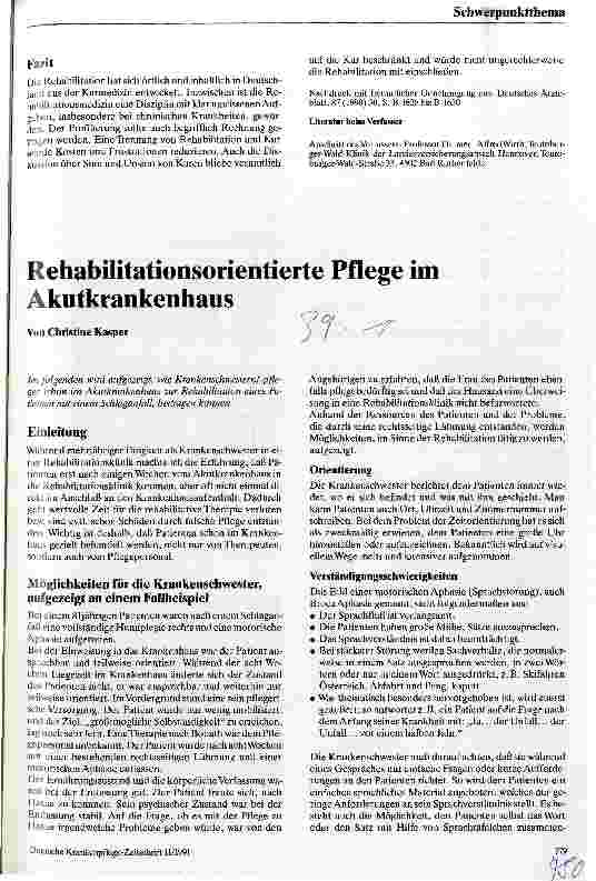 Vorschauseite 1: Rehabilitationsorientierte Pflege im Akutkrankenhaus