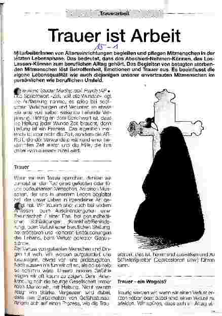 Vorschauseite 1: Trauer ist Arbeit