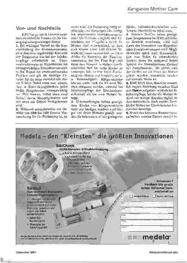 Vorschauseite 2: WÄRME, NAHRUNG, LIEBEKANGAROO MOTHER CARE IN ENTWICKLUNGSLÄNDERN