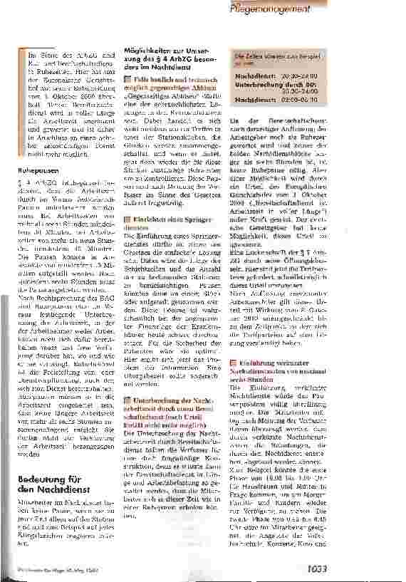 Vorschauseite 2: Ruhepause im Nachtdienst