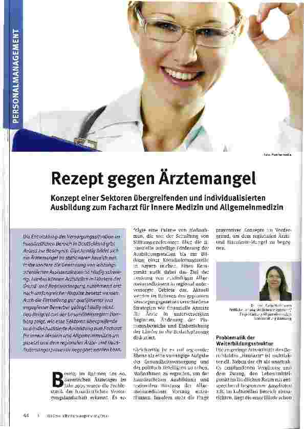 Vorschauseite 1: Rezept gegen Ärztemangel
