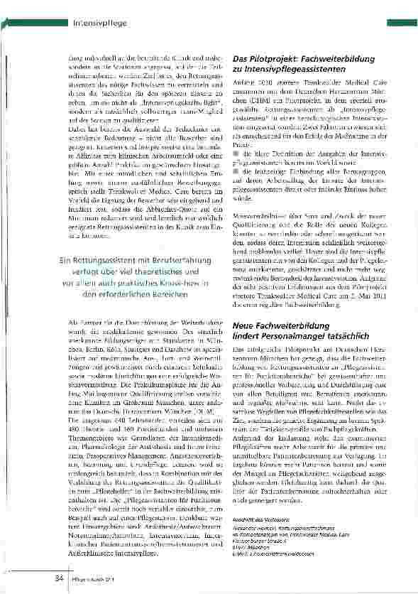 Vorschauseite 3: Vom Rettungsdienst in die Intensivpflege